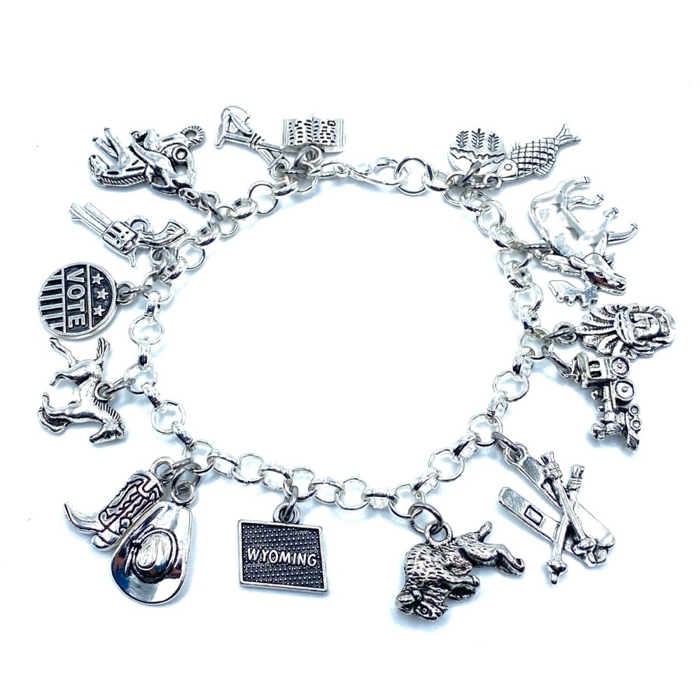 Wyoming Charm Bracelet State Theme Charms